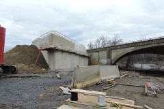 March 2022 - Construction of the abutment for the new bridge over the Neshaminy Creek.