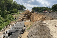 July 2024 - Retaining wall construction to support pavement widening