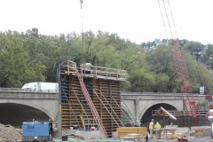 October 2021 - An abutment wall for the new bridge over the Neshaminy Creek.